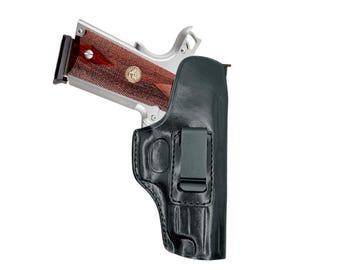 Handgjort läderhölster för dold bärning: Colt Springfield Ruger RIA Remington Taurus 45 modell 1911, invändig linning (IWB)