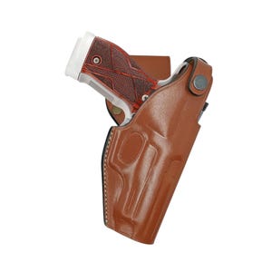 Leather Belt Tunnel Field Holster : Beretta 92FS, Handmade Brown or Black