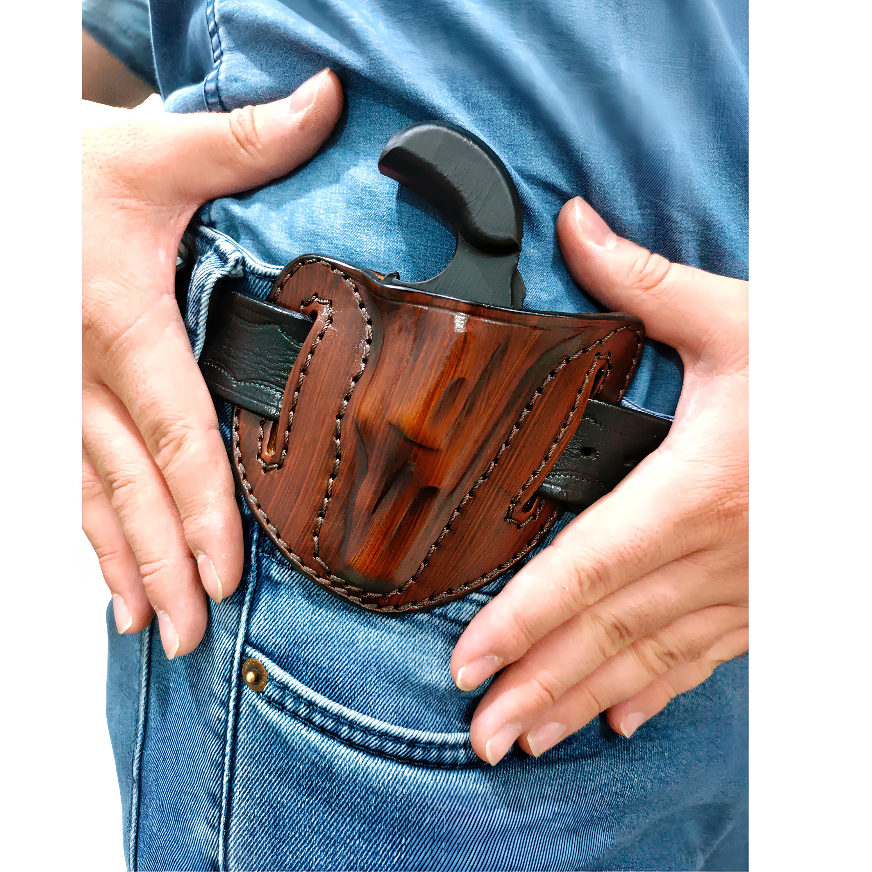 Handmade Leather OWB Holster: NAA .22 Magnum Pancake Style - Etsy
