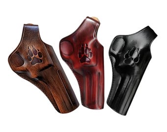 Étui Taurus Judge, étui en cuir véritable pour poulain Taurus Judge 45 ans, étui ceinture fait main à deux positions, motif pattes, étui Owb