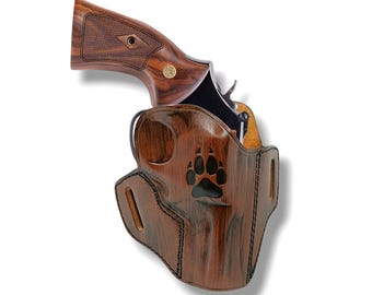 Leather Holster: Uberti 1873 Cattleman Birdshead .357 Mag 3.5" Bbl Revolver, Handmade