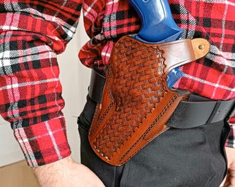 Ruger Security Six Holster: Handmade Leather Pancake OWB Carry