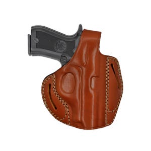 Leather Pancake Holster: Beretta Cheetah Model 87, 85, 84, 82, 81, Thumb Break