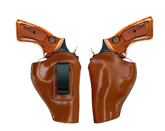 Handmade Leather Concealed Carry Holster: Colt Python/King Cobra, .357 Magnum, Inside Waistband (IWB)