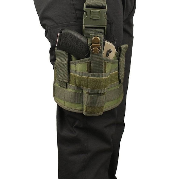 Holster De Cuisse Réglable Winwinfly – Poche Tactique Pour Pistolet, Jambe Droite, Sangles Antidérapantes, Pour Militaire, Chasse, Défense
