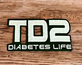 Iron-on or sew-on patch TD2 Diabetes Life iron-on diabetic type 2