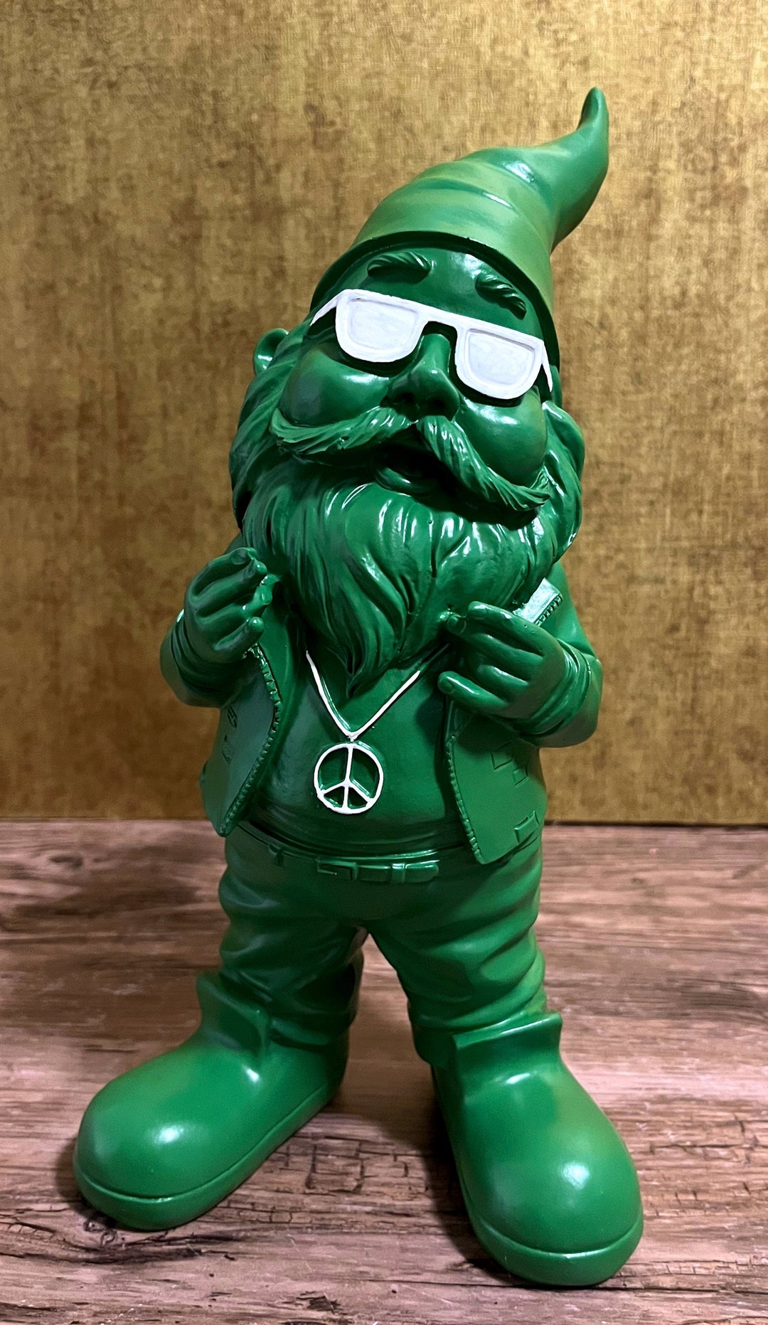 Garden Gnome Rocker With Peace Chain, Hand-painted and Weatherproof ...