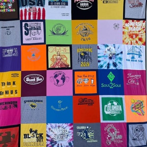 Memory Blanket (12.5”x12.5” squares)//Tshirt Memory Blanket//Clothing Memory Blanket//All Sizes Available