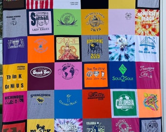 T Shirt Blanket (15.5x15.5 squares)//T Shirt Memory Blanket// Custom Blanket// Memory Blanket//