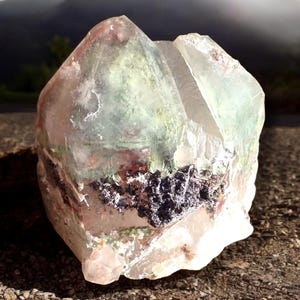 MESSINA MINE quartz with Hematite, Malachite, Copper & phantoms RARE