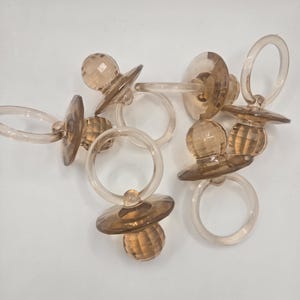 Baby Shower Brown Pacifiers - Diamond Shape Cut Plastic Baby Shower Brown Pacifiers for Baby Shower Game Favors - Craft Supply -