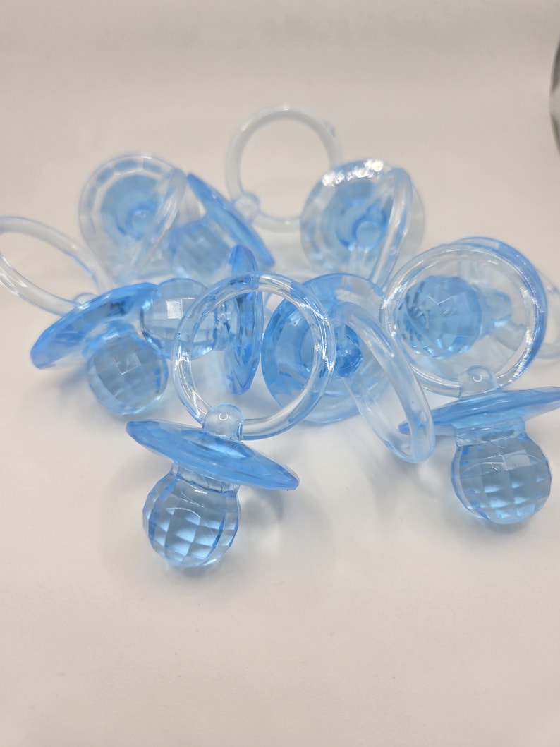 Mini Blue Pacifiers Blue Diamond Cut Pacifiers: Baby Shower Game Favors, Craft Supply - Etsy