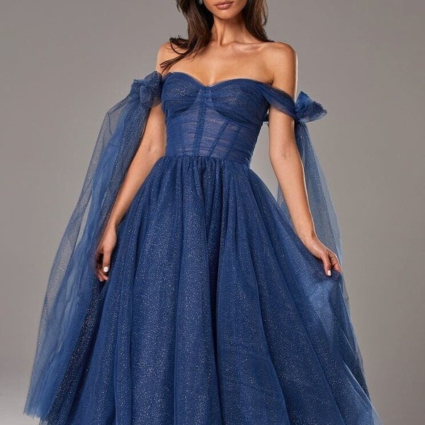 Long Tulle Dress with Beaded Straps Taupe Plus Size main image 0