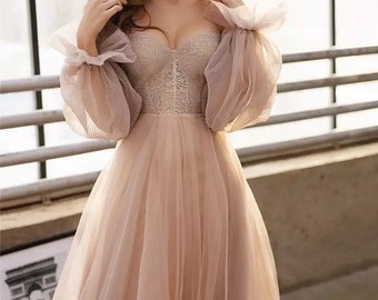 Long Sleeve Prom Dress - Etsy