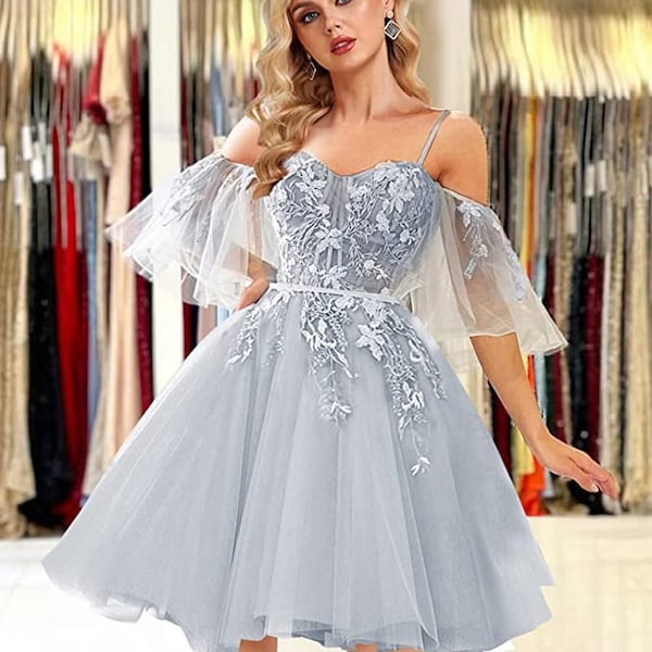 Gorgeous Flowers Appliques Short Homecoming Dresses Cocktail Dresses C1142