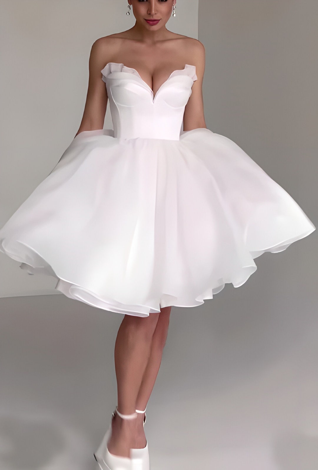 Corset Bodice Short Wedding Dress Mini Wedding Dress Elegant - Etsy