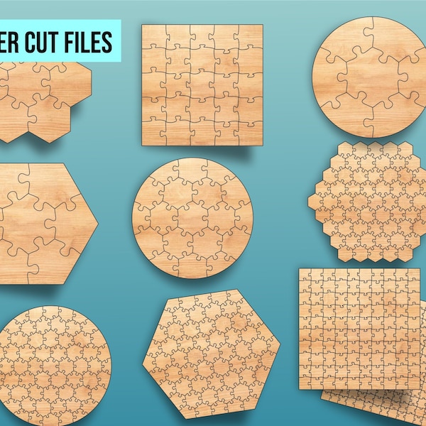 Laser Cut File Puzzle set of 10 SVG