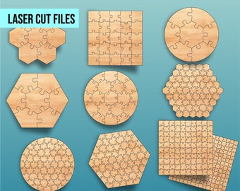 Laser geschnittenes Datei Puzzle Set von 10 SVG