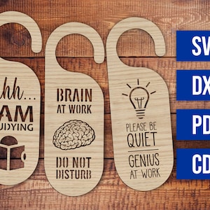 Laser Cut file - Do Not Disturb / Student door hangers.