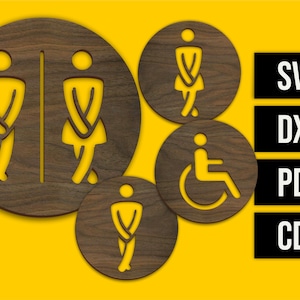 Laser cut file - Bathroom / Toilet Signs set 2