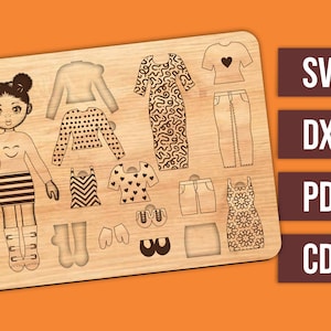 Digital Laser Cut file - Dress up game - Maya