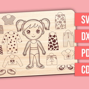 Digitale Laser Cut Datei - Dress up Puzzle - Ava