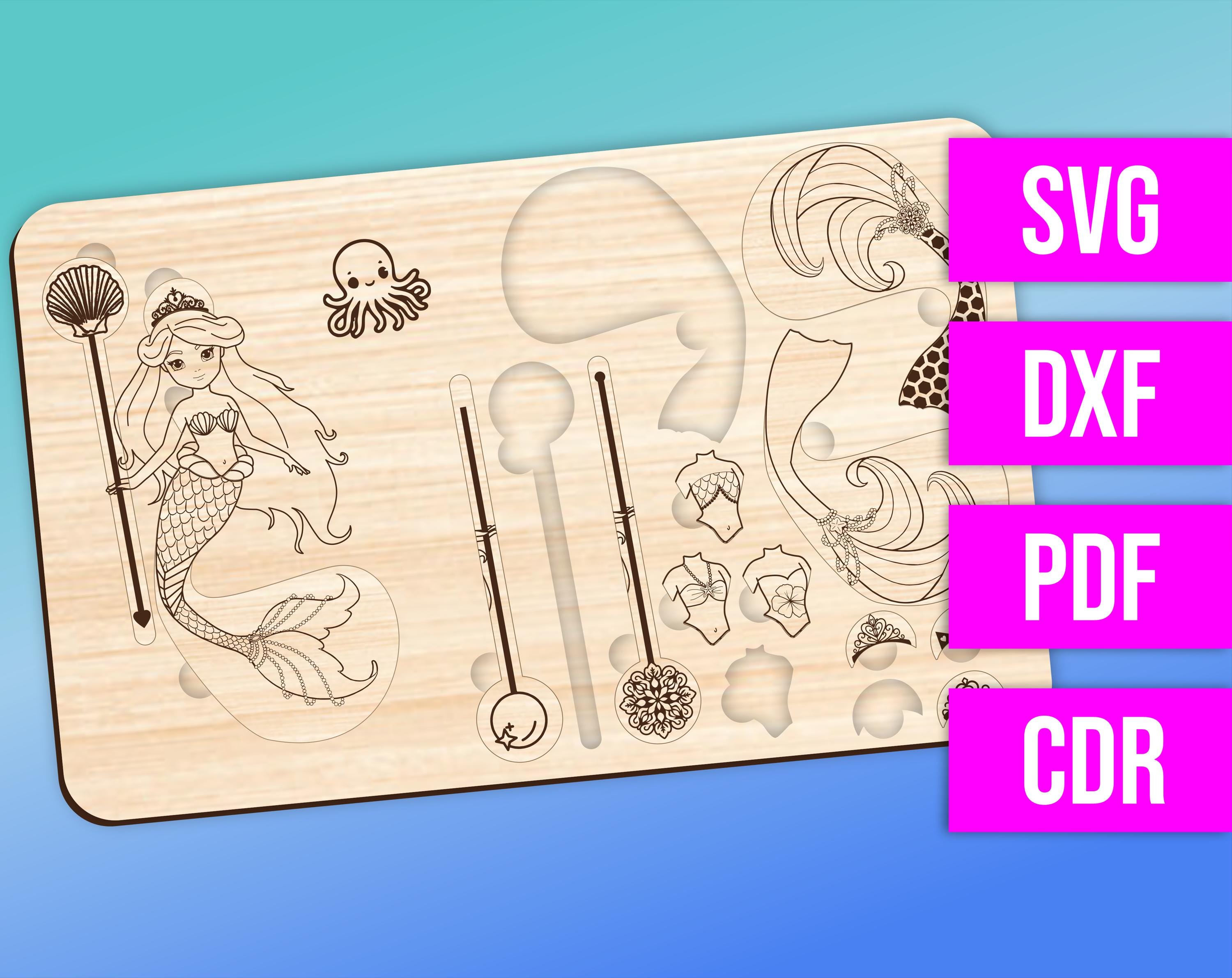 Digital Laser Cut file - Dress up Mermaid