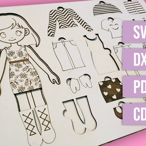 Digital Laser Cut file - Dress up game - Sammy