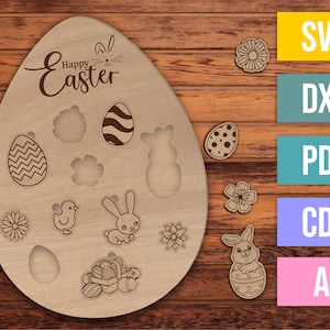 Digitale Laser Cut Datei - Osterei Puzzle