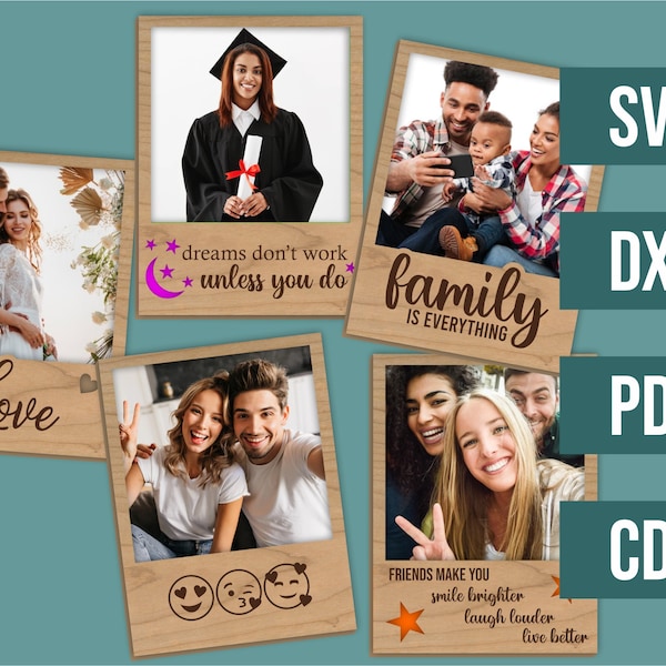 Laser cut digital file - Set of 5 photo frames