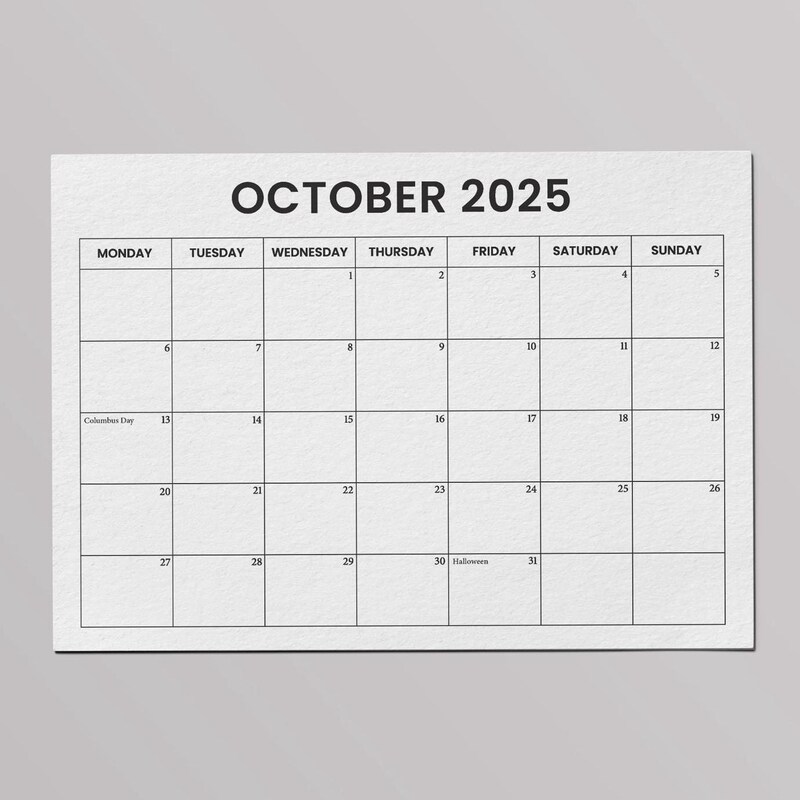 October 2025 Holidays Etsy