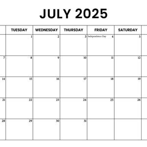 July 2025 Calendar With Holidays, Sunday & Monday Start, Printable ...