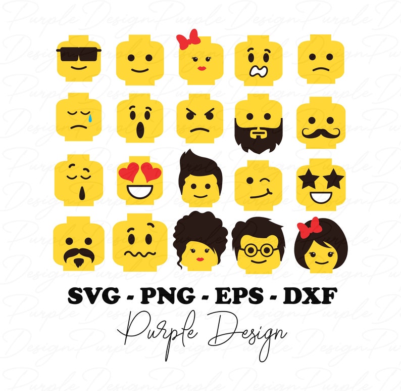 Brick Heads Girl Faces Bricks SVG Bricks Clipart Cricut Etsy UK