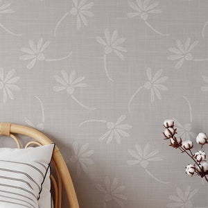 Neutral wallpaper linen - Peel and stick and Traditional wallpaper  3390
