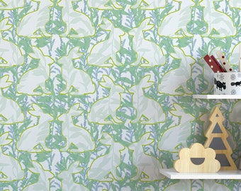 Hares wallpaper | Bunnies Peel and Stick Wallpaper | Removable Self Adhesive and Traditional wallpaper #3536