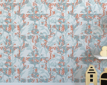 Hares wallpaper | Bunnies Peel and Stick Wallpaper | Removable Self Adhesive and Traditional wallpaper #3538