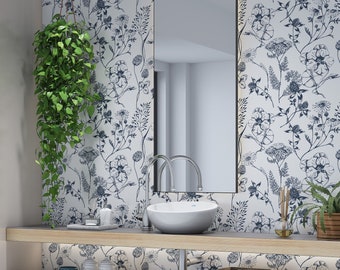 Removable wallpaper herbs and leaves - Self Adhesive Peel and Stick - Traditional Wallpaper  33009
