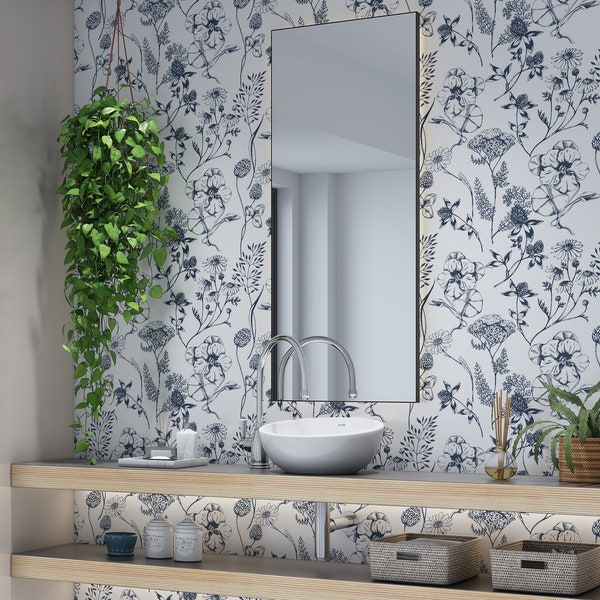 Wallpaper Peel and Stick Bathroom - Etsy