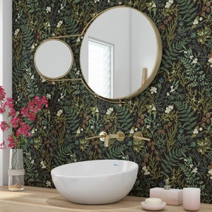 Removable and Renter Friendly, Fern Botanical Wallpaper, Peel&Stick and Traditional Wallpaper, Leaves Wall Art, Self Adhesive. 3372