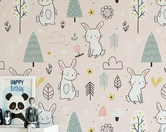 Kids wallpaper | Nursery disign | Peel and Stick wallpaper | Traditional canvas  #3551