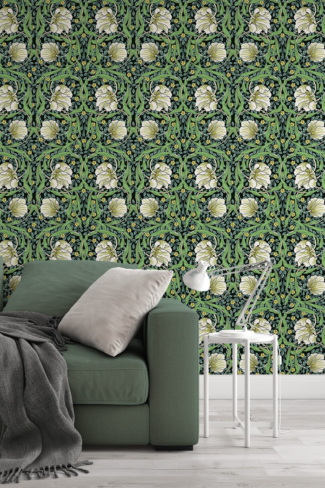 Peel and Stick Wallpaper William Morris Floral Pattern Removable and