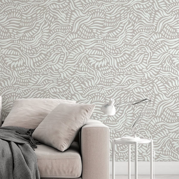 Waves Wallpaper - Tumbling Ocean Waves - White Swirl Abstract Beach Removable Self Adhesive Wallpaper Roll pattern wallpaper design#3087