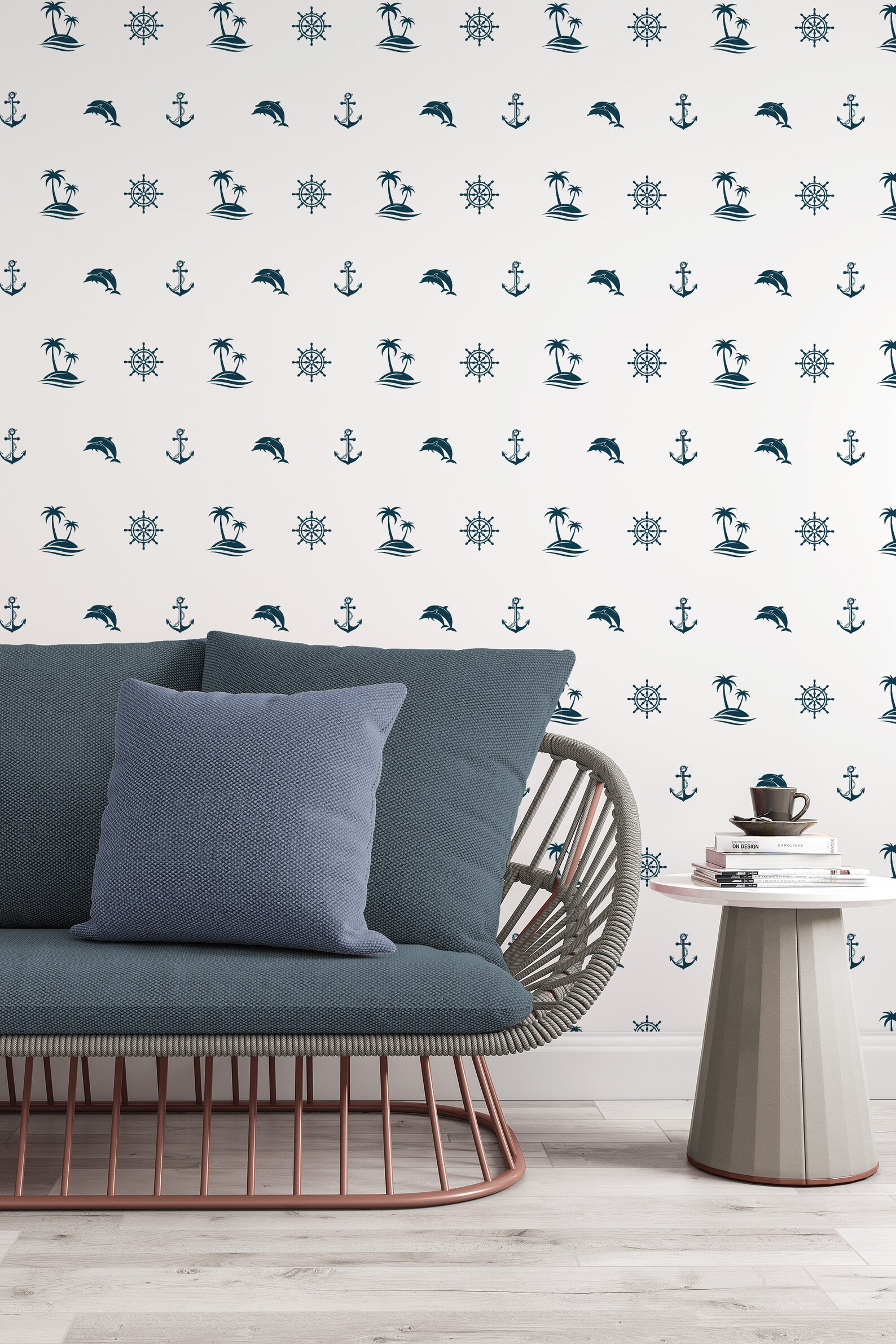 Nautical Wallpaper Peel & Stick Wallpaper Removable Self Etsy