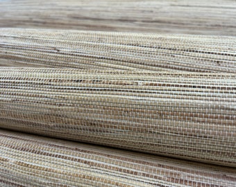 Natural Grasscloth Hemp Neutral beige, a natural color Woven Traditional unpasted Wallpaper 41053