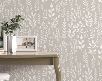 Boho herbs Removable self-adhesive wallpaper, Temporary Minimalistic Wallpaper, Peel and Stick canvas and traditional vinyl wallpaper 3305