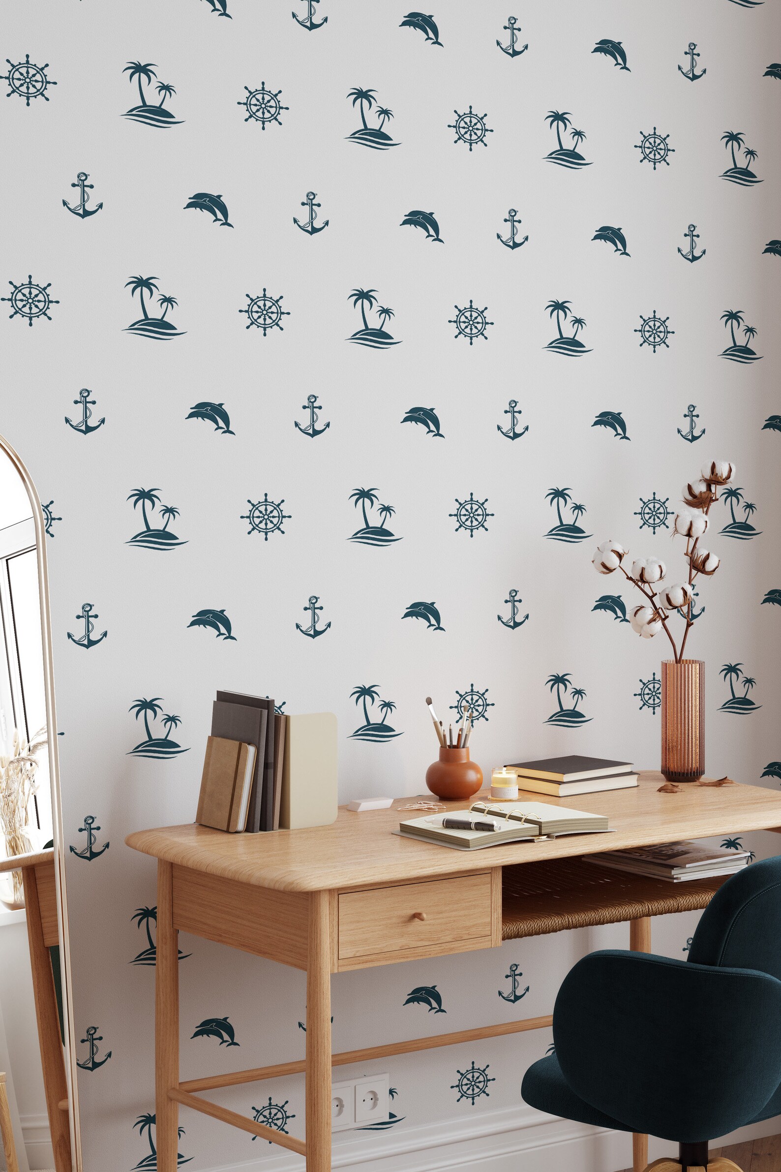 Nautical Wallpaper Peel & Stick Wallpaper Removable Self Etsy