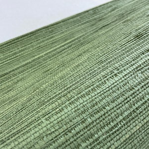 Natural Grasscloth Hemp Wallpaper painted in matte noble green color 41041