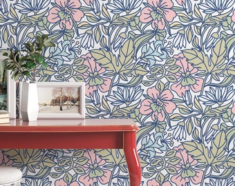 Spring garden and multicolor flowers - Removable Self Adhesive pattern wallpaper #3077