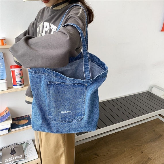 Japanese Denim Denim Shoulder Bag Denim Tote Bag Denim - Etsy