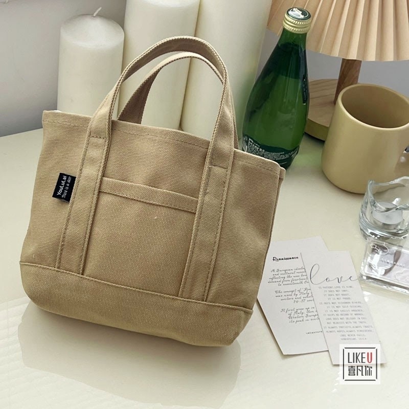 Japanese Multi Pocket 3D Canvas Small Handbag,mini Tote Bag Canvas